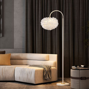 Lámpara de pie de altura ajustable moderna para decoración del hogar, lámpara de <span class=keywords><strong>plumas</strong></span> de lujo, lámpara de pie con Base de mármol para decoración para sala de estar - Product Image 1