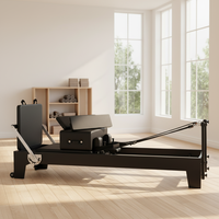 Equipo de Pilates Clásico de Madera de Roble con Acabado Pintado en Negro para Entrenamiento de Core y Pilates, Suministro de Fábrica