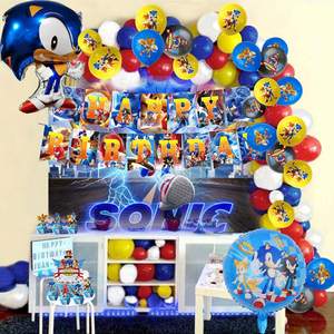 Nuevo Set <span class=keywords><strong>de</strong></span> Decoración <span class=keywords><strong>de</strong></span> Cumpleaños para Niños con Globos <span class=keywords><strong>de</strong></span> Látex con Diseño <span class=keywords><strong>de</strong></span> <span class=keywords><strong>Sonic</strong></span> the Hedgehog, Pancarta y Adorno para Pastel - Product Image 5