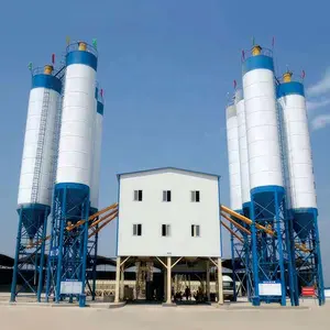 Otomatik işlem hazır karışım sabit karıştırma tesisi gelişmiş elektrik beton harmanlama santrali kullanılan çimento silosu fiyat