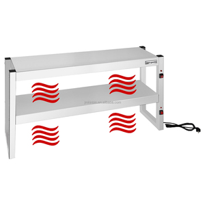 Stainless Steel Square Tube 2 Tier Food Insulation Rack Commercial Double Layer Food Warming Stand - Product Image 1