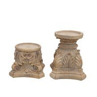 Bougeoirs en résine, 1 pièce de 12 pouces, décorations pour la maison, aspect bois blanc, porte-bougies