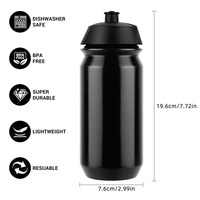 Bouteille d'Eau en Plastique Compressible Personnalisable 500ml Sans BPA pour Vélo, Cyclisme et Randonnée 2025