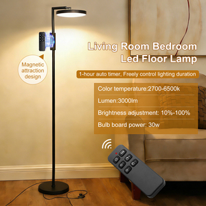 2026 New Design 360 Adjustable Modern LED Floor <b>Lamp</b> Metal Body Base <b>Remote</b> Touch <b>Control</b> High CRI 90 Dimmable White Shade - Product Image 1