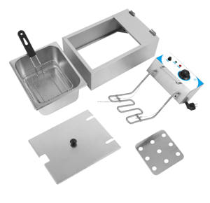 Suministros comerciales para restaurantes Estación de freidoras eléctricas de mesa y botes de patatas fritas para pollo frito - Product Image 1