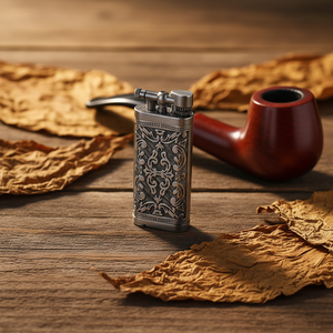 Encendedor de Cigarrillos JIFENG JF-122 de Estilo Clásico Vintage, con Relieve Tangcao, de Aleación de Zinc, Llama Suave, con Caja de Regalo para Pipa - Product Image 6