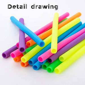Pailles en silicone colorées très vendues, qualité alimentaire, portables, faciles à nettoyer, réutilisables, vente en gros - Product Image 5