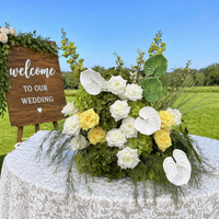 Boule de fleurs jaunes de qualité supérieure PPS, 60 cm, arrangement floral pour la décoration de table de mariage