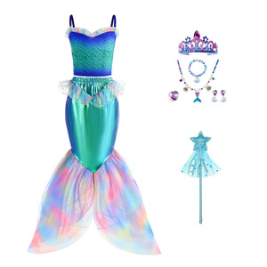 Nueva Moda 2026, Venta al por Mayor, Ropa Infantil de una Pieza, Monos de Lentejuelas para Niñas, Disfraces de Sirena Ariel para Niños - Product Image 5