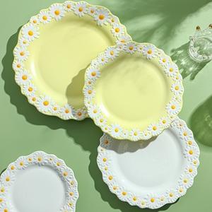 Assiette à dîner en céramique de couleur gaufrée pain pâtes salade Dessert Steak Sushi plateau de service plateau latéral fête Restaurant vaisselle - Product Image 1