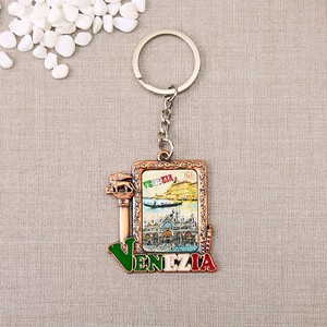 Attractions mondiales porte-clés en métal Rome dubaï Paris Venezia Madrid visite de la ville étrangère Souvenir artisanat en métal porte-clés - Product Image 3