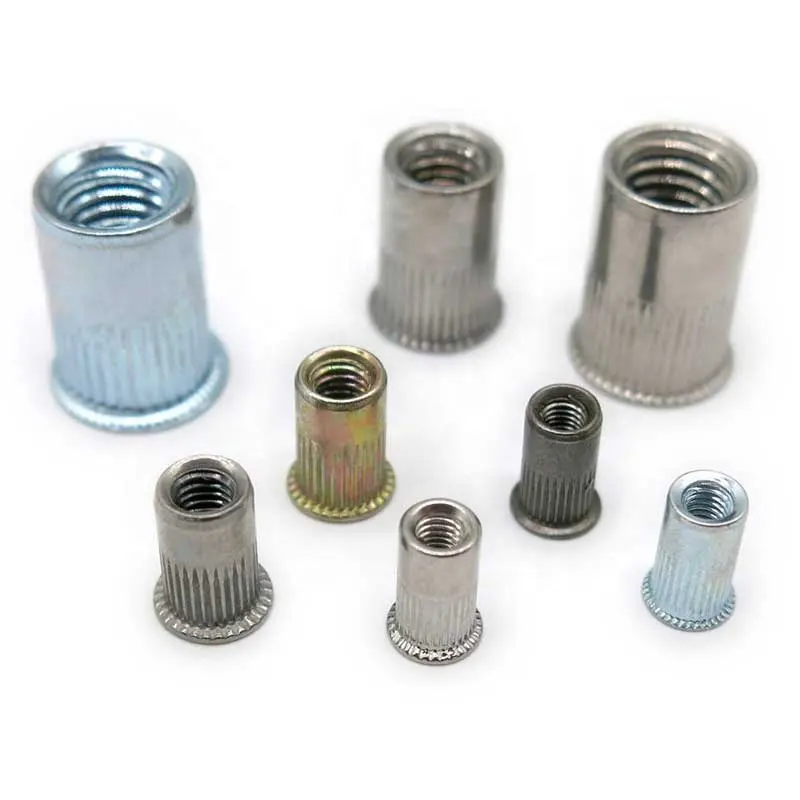 Factory Supply Carbon Steel Or Stainless Steel Reduced Head Blind Rivet Nuts With Knurled Body