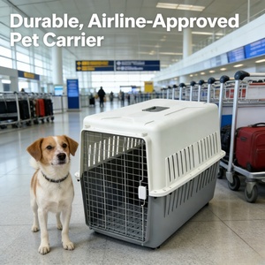 Cage de transport pour animaux de compagnie, durable, à roulettes, en PP, pour animaux de taille moyenne et grande, utilisation en voiture et en avion - Product Image 4