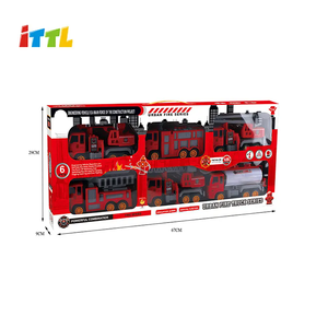 ITTL Plastic 6PCs Tamaño <span class=keywords><strong>grande</strong></span> Camión de <span class=keywords><strong>bomberos</strong></span> Remolque Camión de <span class=keywords><strong>juguete</strong></span> Set City Rescue Vehicle Fireman Kits para niños Juguetes - Product Image 4