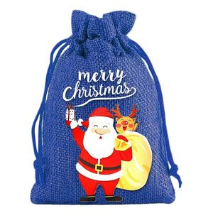Sac en toile de jute Joyeux Noël 15x20cm, sac en lin multi-styles, pochette cadeau multicolore, fournitures de Noël, emballage pour chocolat - Product Image 4