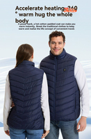 Veste chauffante d'hiver pour sports de plein air, en polyester, rechargeable par USB, avec fermeture éclair, fournie directement par l'usine PAIDES