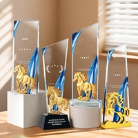 Trophée en cristal personnalisé en forme de cheval, trophée en cristal pour récompenser les employés exceptionnels