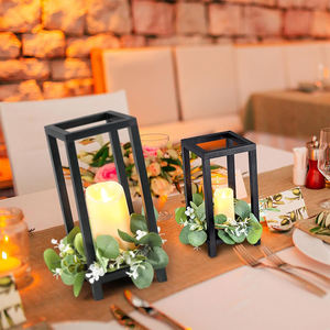 10 adet ahşap düğün fener Centerpiece mum fener masa parti masa sevgililer dekor için ahşap mumluk dekoratif - Product Image 3