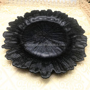 Assiettes de présentation en verre colorées pour décoration de table de mariage – Vente en gros - Product Image 4