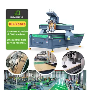 Made In China Bcamcnc 3 Hoofden Cnc Router Houtsnijwerk Machine Te Koop Met 3 Jaar Garantie