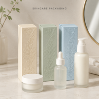 Boîte d'emballage cosmétique personnalisée imprimée, boîte pliante en papier gaufré pour soins de la peau avec logo pour flacons de crème, sérum et lotion