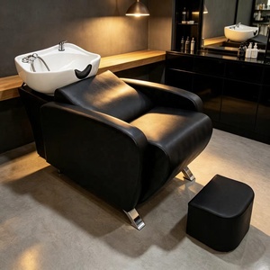 Chaise de lavage de cheveux confortable avec bac en céramique réglable pour salon de coiffure et équipement de salon de beauté - Product Image 4