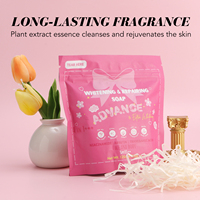 Savon Solide Artisanal Végétalien à l'Huile de Coco et Papaye, Transparent, à Base de Plantes, Blanchissant, Réparateur, Nourrissant, Antiseptique, Exfoliant, 40g pour les Mains
