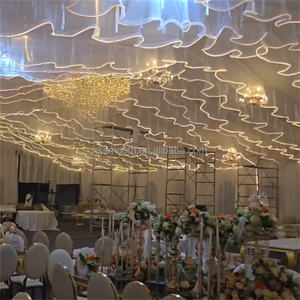 Décorations de traiteur SMOOTH, draperies de plafond en tissu en forme de S pour mariage, décorations lumineuses de plafond pour mariage, bande LED en maille pour plafond - Product Image 2