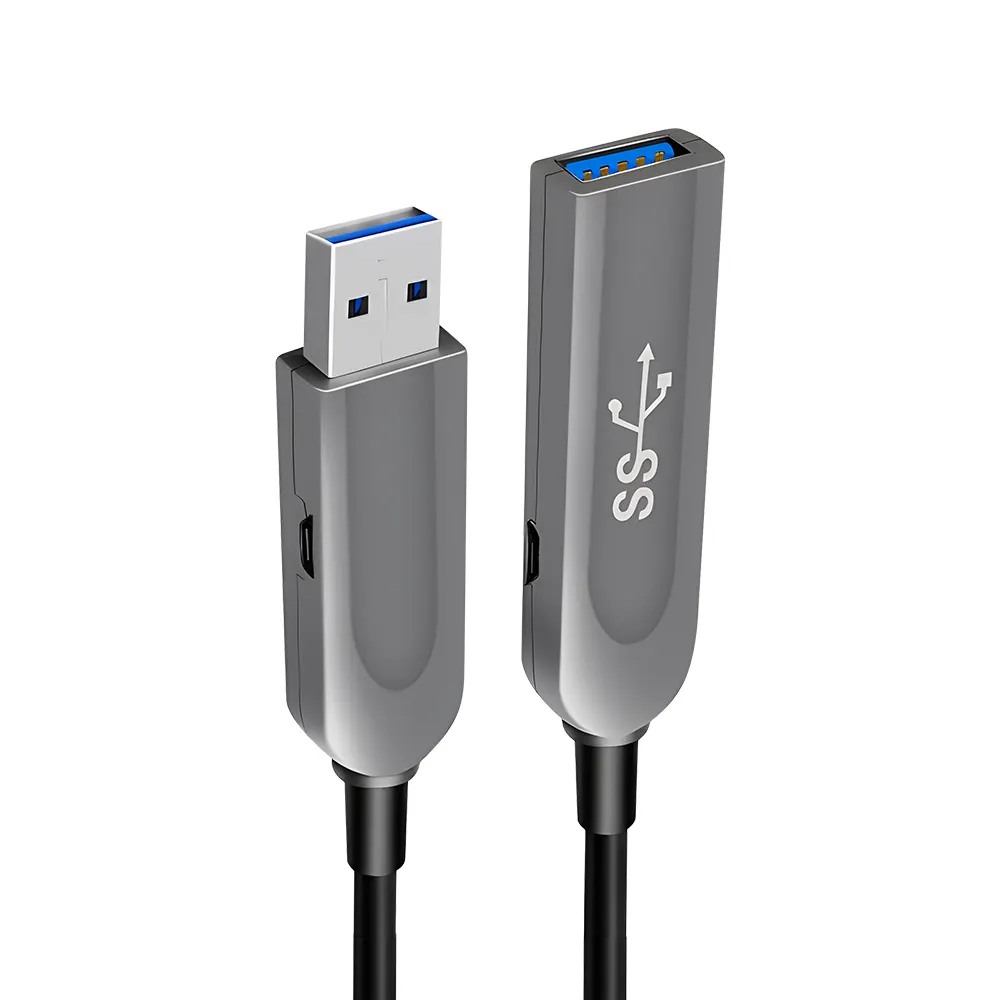 Cabo de extensão USB macho para USB fêmea de fibra óptica AOC USB 3.0