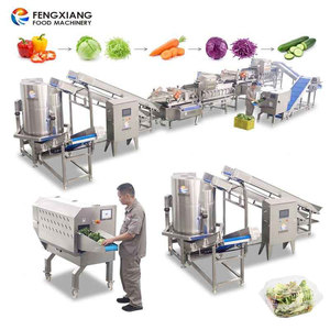 Ligne de traitement de salades pour l'Arabie Saoudite, capacité 3t/h, découpe de légumes à feuilles, lavage et déshydratation à double vortex pour usine de transformation de légumes - Product Image 1