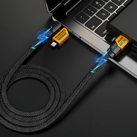 Cable de Carga Rápida 4 en 1 PD 27W 65W, Cable de Carga de Aleación de Zinc, Cable de Datos USB Tipo C Plano Trenzado para iPhone y Samsung