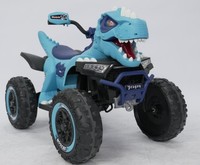 Quad électrique pour enfants 24V 4 roues motrices, dinosaure, télécommande 2.4G, batterie, siège en cuir, roues en EVA, 3-8 ans