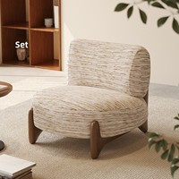 Fauteuil simple en bois massif de style vintage, design rétro minimaliste d'occasion pour salon et balcon, mobilier de maison