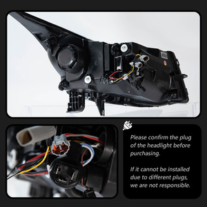 Faro Anteriore per Chevrolet Cruze 2009-2014, Gruppo Ottico a LED Stile <span class=keywords><strong>BMW</strong></span> Serie 5, Doppio L DRL con Lente Proiettore - Product Image 6