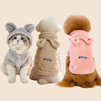 Pull-over doux en polaire pour chien et chat, avec capuche oreilles d'ours, vêtements confortables et chauds pour animaux de compagnie, style Kawaii décontracté, printemps-hiver, taille S