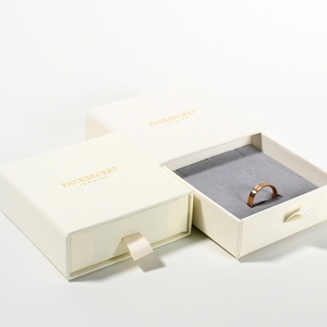PackSecret Custom Logo <b>Small</b> Paper Cardboard <b>Sliding</b> Drawer Jewelry Box for Ring and Necklace Premium Gift Packaging - Product Image 2