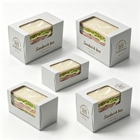 Boîtes à sandwich avec fenêtre, emballage cadeau pour pâtisserie, boîte d'emballage pour muffins, mini gâteaux, beignets, desserts, biscuits, papier d'emballage