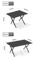 Moderner Tragbarer Outdoor-Klapptisch mit Eierrollen-Design, Faltbarer Picknick- und BBQ-Esstisch, Hitzebeständiger Küchentisch
