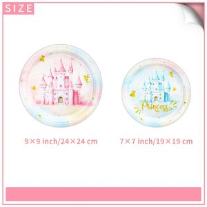 Platos de Papel Decorativos Personalizados con Diseño de Castillo de Princesa para Fiestas y Eventos - Product Image 2