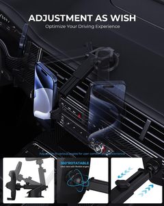 Support de chargeur de voiture sans fil, fixation automatique à serrage rapide 15W, support de téléphone pour grille d'aération de voiture à charge rapide sans fil - Product Image 2