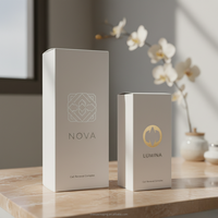 Boîte d'emballage en carton blanc avec logo personnalisé imprimé pour flacon compte-gouttes, soin de la peau, essence, carton en papier