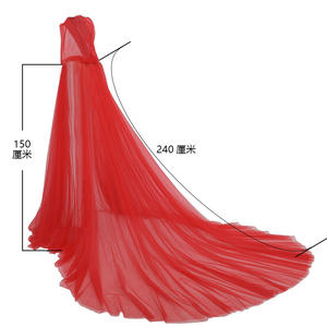 Costume di Halloween per le donne cappuccio mantello di Tulle mantello nero bianco rosso Bridals da sposa lunghezza del pavimento mantelli a rete morbida - Product Image 6