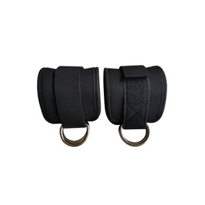 Kablo makineleri için çift d-ring neopren yastıklı ayak bileği sapanlar güvenlik egzersiz manşetleri ile spor egzersiz Fitness ekipmanları - Product Image 5
