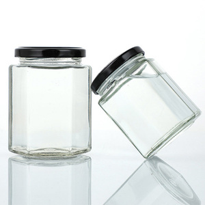 Pot de miel en verre hexagonal de qualité alimentaire Capacité de 45ml <span class=keywords><strong>à</strong></span> 730ml <span class=keywords><strong>pour</strong></span> sauce et confiture Couvercle scellé <span class=keywords><strong>pour</strong></span> le stockage des aliments <span class=keywords><strong>pour</strong></span> animaux de compagnie - Product Image 5