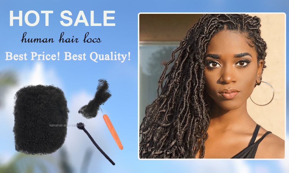 KAMA Factory Wholesale High Quality Afro Kinky Dreads Locs Repair 8-28inches Brazilian Hair 30g Natural Bulk Human Hair Remy Detail Section 2
