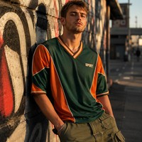 Camiseta de Fútbol Sublimada con Bloques de Color OEM, Dos Tonos, Corte Regular, Cierre de Cremallera, Transpirable y que Absorbe la Humedad