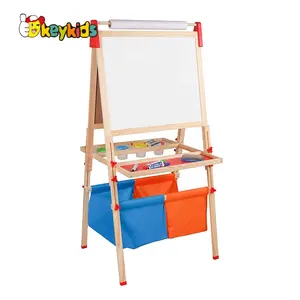 2021 New hottest educational wooden kids drawing board with accessories W12B125