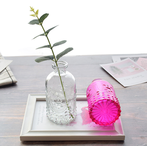 220ml Transparent / Rose Rouge Vert Ciel Bleu/Brun <span class=keywords><strong>Vintage</strong></span> Sculpté Huile Essentielle Aromathérapie Bouteille En Verre avec Bouchon - Product Image 4