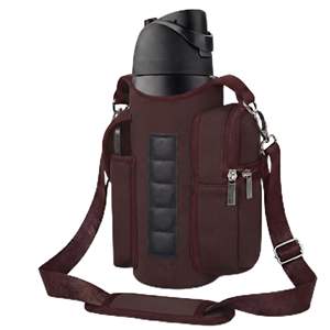 Sac de transport portable personnalisé pour bouteille d'eau de sport, support magnétique, pochette étanche en néoprène pour téléphone, porte-monnaie, accès à l'écran transparent - Product Image 1