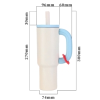 Gobelet isotherme personnalisé en acier inoxydable 30oz/40oz avec paille rabattable, tasse à café thermos anti-déversement et anti-fuite avec poignée